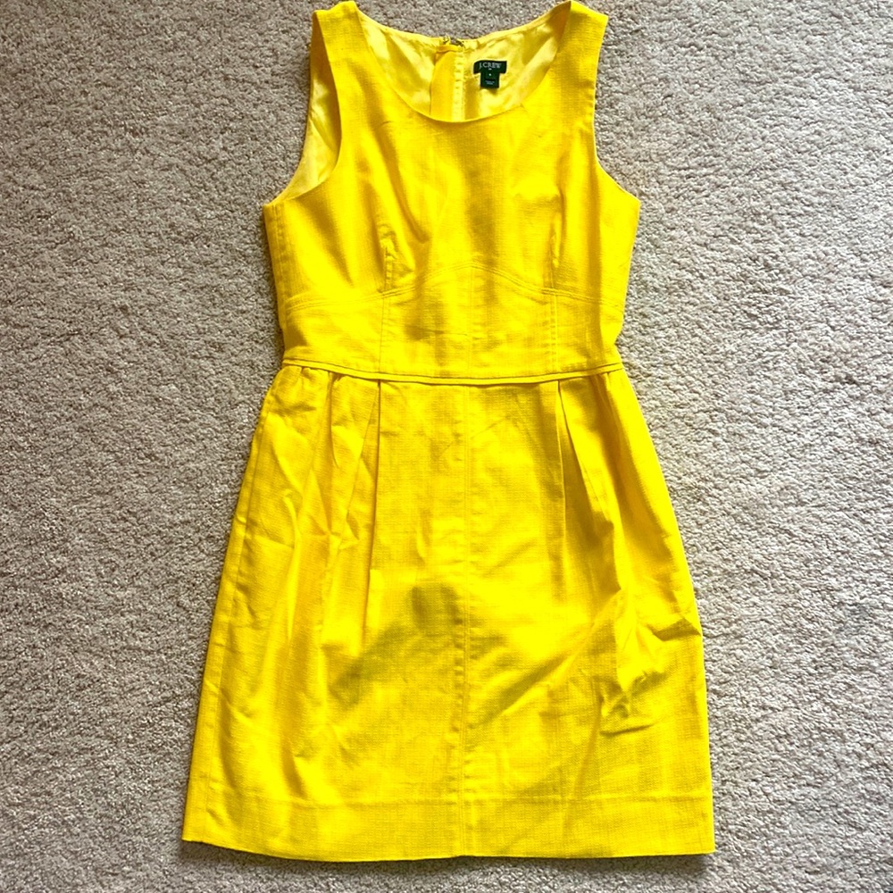 J.crew yellow linen dress